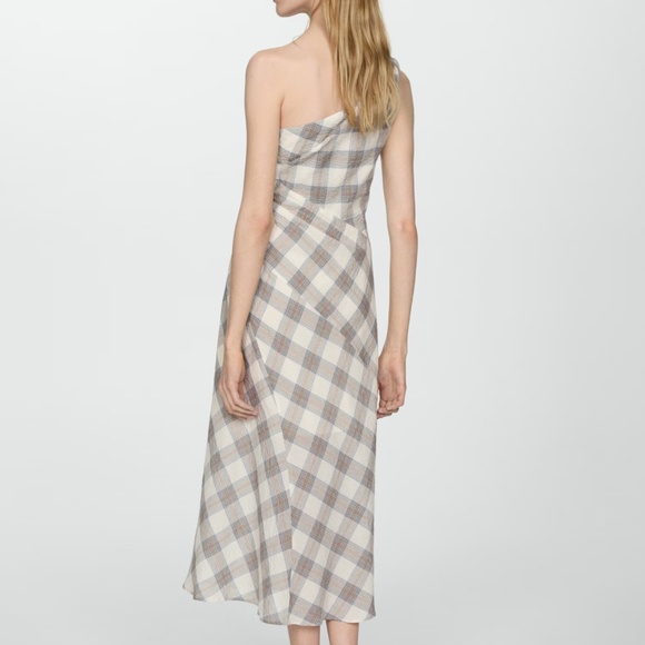 Mango CHECK ASYMMETRICAL DRESS - Picture 3 of 8